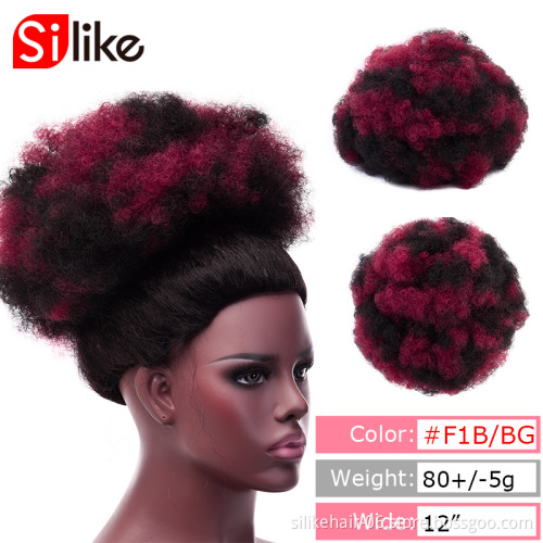 Hot style Synthetic Afro Afro puff Short Ponytail Kinky Curly Buns cheap hair Chignon hairpiece clip in Bun hair for black women